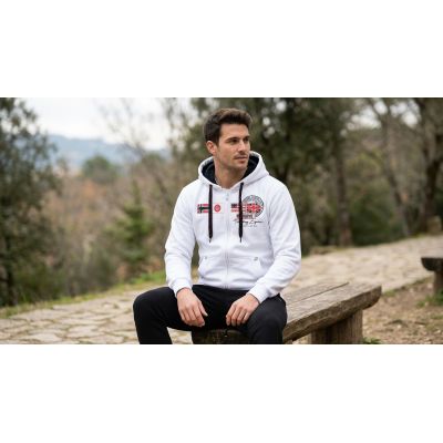 6. Men's sweatshirt Geographical Norway GORMA MEN 100 EO +BS (WT1880H/GN-WHITE)