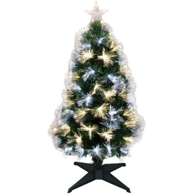 5. DECORATIVE FIBER OPTIC CHRISTMAS TREE WARM COOL WHITE 90CM