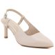 Beige patent leather slingback pumps with a stiletto heel Sergio Leone SK157
