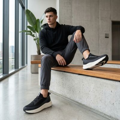 5. Women's black platform sneakers Kobbo Vinceza 102421