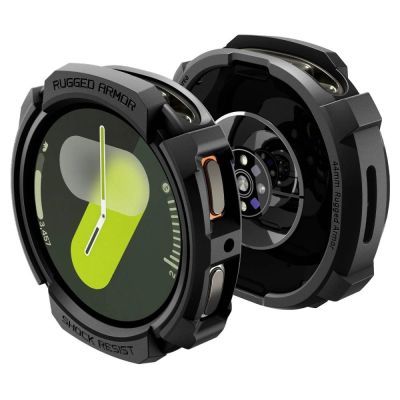 9. Spigen Rugged Armor Case for Samsung Galaxy Watch 8 44mm - Matte Black
