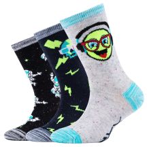 Skechers 3PPK Boys Casual Space and Smileys Socks SK41060-5801 Multicolored 23-26