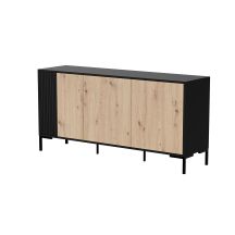 MERCI chest of drawers 151x40x74 black/artisan oak
