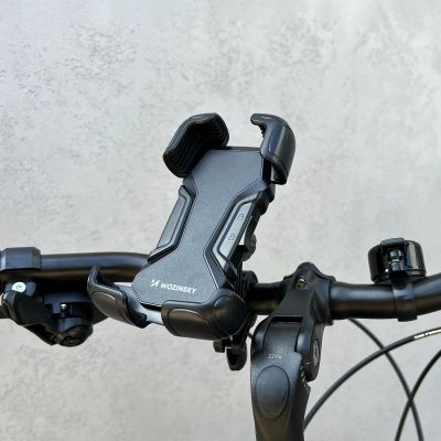 11. Wozinsky strong phone holder for bicycle, motorcycle, scooter handlebars, black (WBHBK6)