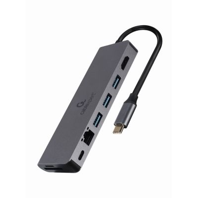3. GEMBIRD MULTI ADAPTER USB TYPE-C 5IN1 HUB, HDMI, CARD READER, LAN, PD - 100W)
