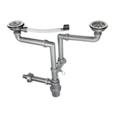 2-BOWL SIPHON - WITH 3.5' OVERFLOW