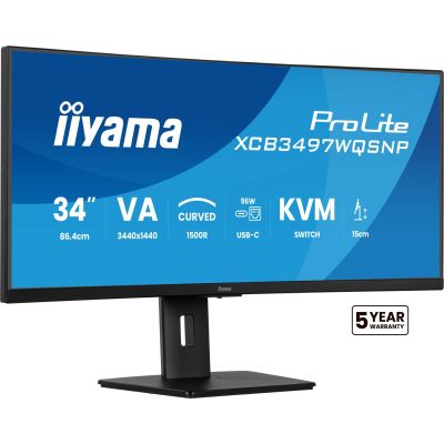 7. iiyama XCB3497WQSNP-B1 34" Monitor - Flat Screen - 86.4 cm