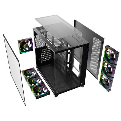 7. RAMPAGE PC Case with Tempered Glass SEALITE 7X ARGB PWM Fan BLACK