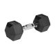 4. Rubber-coated cast iron dumbbells HEX 2x6 kg REBEL ACTIVE