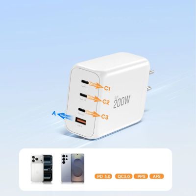 6. Tech-Protect NC200W-GaN 4-Port 200W Wall Charger - White
