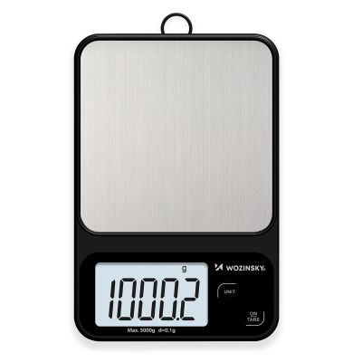 3. Wozinsky WAK-2252 kitchen scale accurate with large LCD display up to 5 kg - black