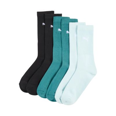 Puma Crew Socks 3 Pairs Black, Sea Green, Blue 880355 41