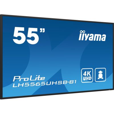 4. iiyama LH5565UHSB-B1 signage display Kiosk 138.7 cm (54.6") LED Wi-Fi 800 cd/m2 4K Ultra HD Black Built-in processor Android 11 24/7