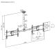 6. Ceiling mount for two Maclean TVs, max. load 2x40kg, 34-60", max VESA 600x400, MC-111 B