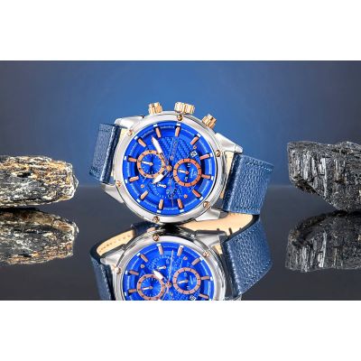 6. Giewont Chronograph Sapphire Silver Blue Men's Watch GW8810-A2