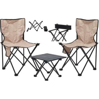 28. 3-in-1 FOLDABLE TRAVEL SET: TABLE AND 2 CHAIRS REDCLIFFS BEIGE