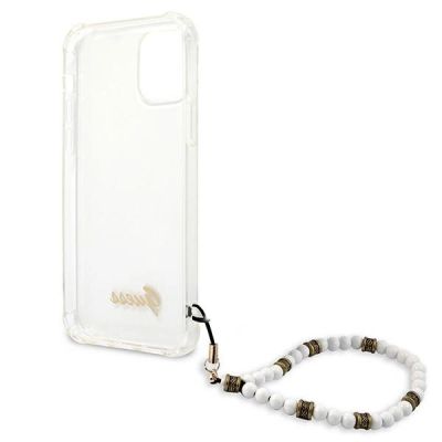 7. Guess GUHCP12MKPSWH iPhone 12/12 Pro 6.1" Transparent Hardcase White Pearl