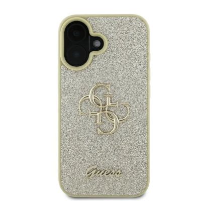 3. Guess Fixed Glitter Big 4G Case for iPhone 16 Plus - Gold