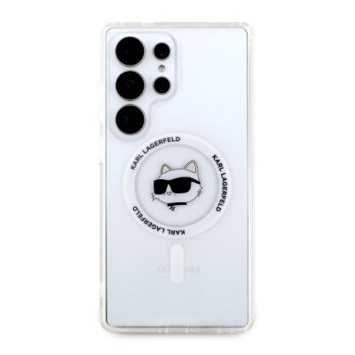 3. Case Karl Lagerfeld Button Choupette Head Printed Logo MagSafe Samsung Galaxy S25 Ultra white