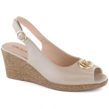 Wedge sandals with a decoration Vinceza W JAN299, beige