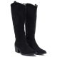 9. Black suede cowboy boots with a block heel M.Daszyński SA261-6