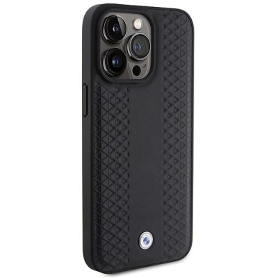 4. BMW Leather Diamond Pattern case for iPhone 15 Pro Max - black