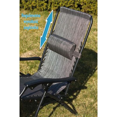 22. FOLDABLE GARDEN CHAIR MULTIFUNCTIONAL 175X52/65X107CM GRAY
