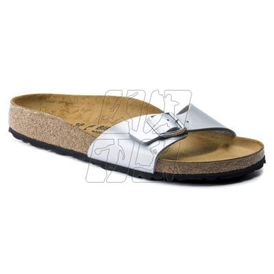 4. Birkenstock Madrid Birko-Flor Silver Women's Slides Regular Wide (0040411)