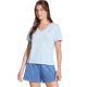 Skechers Signature V-Neck Tee TP167-SWBL Blue L