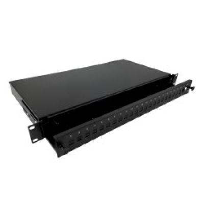 5. Alantec Fiber optic distribution box 24xSC simplex / 24xLC duplex 19" 1U with front panel and mounting accessories (glands, cable ties), extendable (FOP-1U-24SCS-C)
