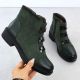 2. Green Women’s Suede-Look Lined Ankle Boots M.Daszyński SA252-4