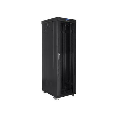 4. LANBERG FLOOR RACK CABINET 19" 42U 600X1000 GLASS DOOR LCD BLACK FF01-6042-12BL (FLAT PACK)
