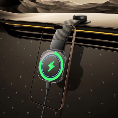 15. Baseus PrimeTrip C03Pro Dashboard Car Holder with Wireless Charger Compatible with MagSafe - Black