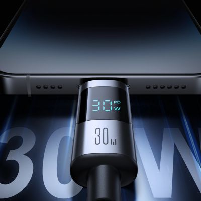 3. Joyroom S-A16 Pro Prism Series 30W USB-C - Lightning Cable with Display 1.2m - Black