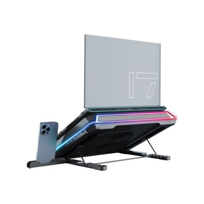 6. CONCEPTRONIC USB-C Laptop-Kühlpad + Handyhalter, RGB, 12V