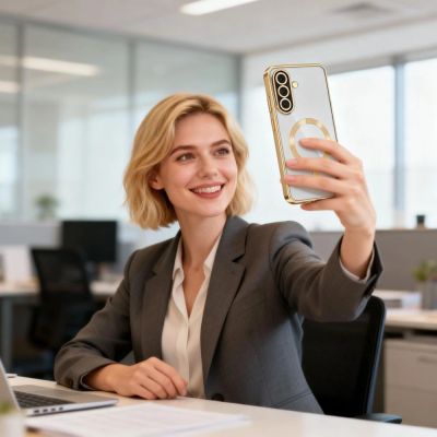 3. Tech-Protect MagFlex MagSafe Case for Samsung Galaxy A57 5G - Transparent Gold