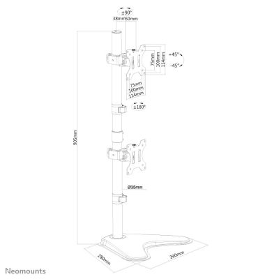 3. NewStar Neomounts FPMA-D550DDV 10-32" Black Desk Mount