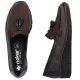 11. Rieker 53771-25 women's leather wedge shoes, comfortable brown