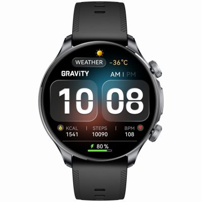 7. Smartwatch Gravity Black 2 Straps GT35-1