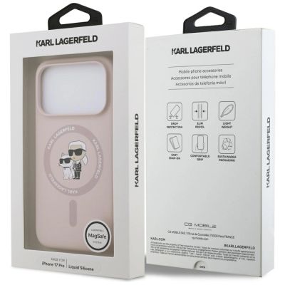 8. Karl Lagerfeld Silicone Karl&Choupette Ring MagSafe Case for iPhone 17 Pro - Pink