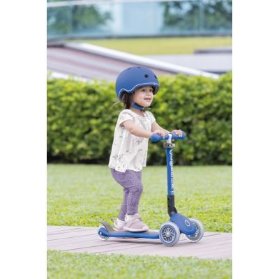 12. Globber Foldable 3-Wheel Scooter Lights Navy Blue Jr 437-100