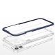 5. Clear 3in1 case for iPhone 12 blue frame gel cover