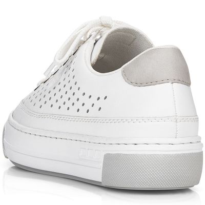 23. Rieker W RKR642 openwork leather shoes white