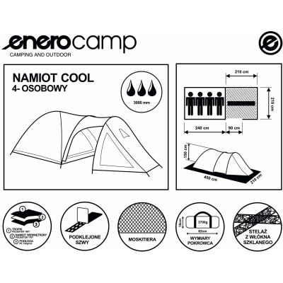 18. ENERO CAMP 4-PERSON COOL BLACK-BLUE TENT