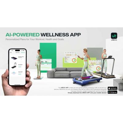 14. Treadmill with built-in desk for work and exercise UREVO Foldi 3S