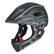Wozinsky Kids' Full Face Bike Helmet with USB Rear Light S - Gray