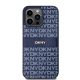 3. DKNY Leather Mono Stripe & Metal Logo case for iPhone 15 Pro Max - blue