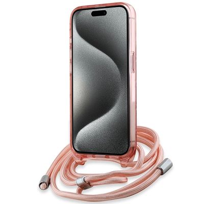 4. Karl Lagerfeld IML Crossbody Monogram Karl & Choupette Head MagSafe case for iPhone 15 / 14 / 13 - pink