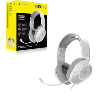 2. Corsair HS35 v3 Wired Headband Gaming Headset White