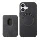 3. Synthetic Leather iPhone 17 Case with Detachable MagSafe Compatible Card Holder - Black